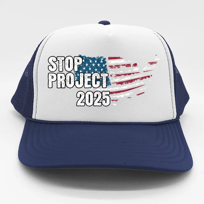 Stop Project 2025 Anti Trump Trucker Hat