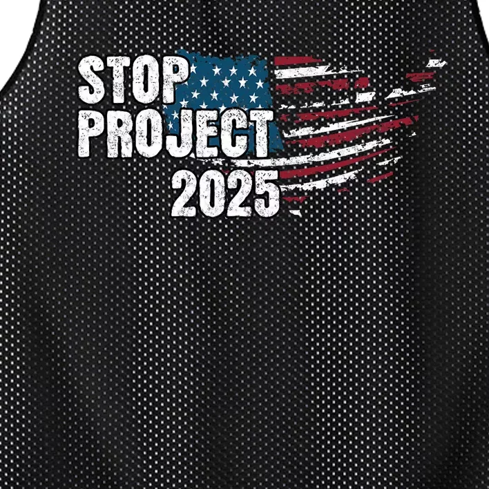 Stop Project 2025 Anti Trump American Flag Mesh Reversible Basketball Jersey Tank