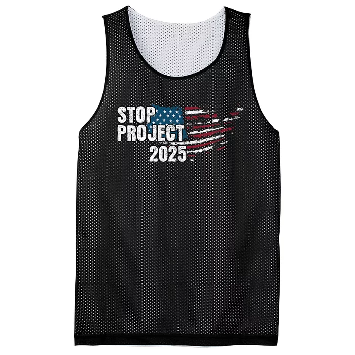 Stop Project 2025 Anti Trump American Flag Mesh Reversible Basketball Jersey Tank