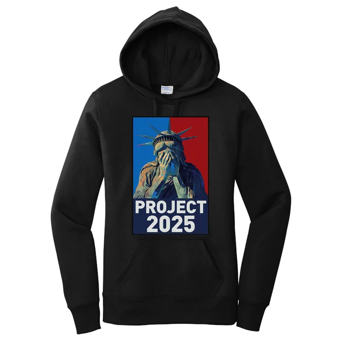 Stop Project 2025 Weeping Statue Of Liberty Protest Women's Pullover Hoodie