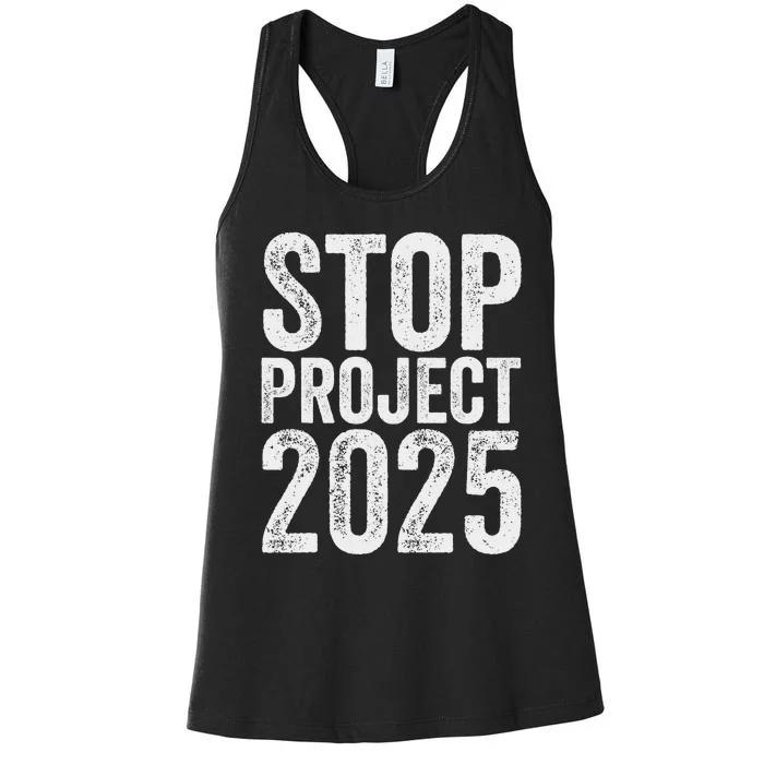 Stop Project 2025 Anti Trump Bold Design Women's Racerback Tank