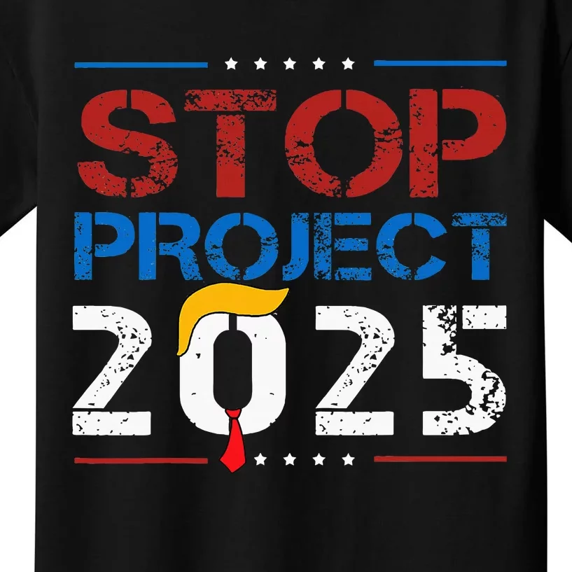 Stop Project 2025 Trumps Project Anti Trump Kids T-Shirt