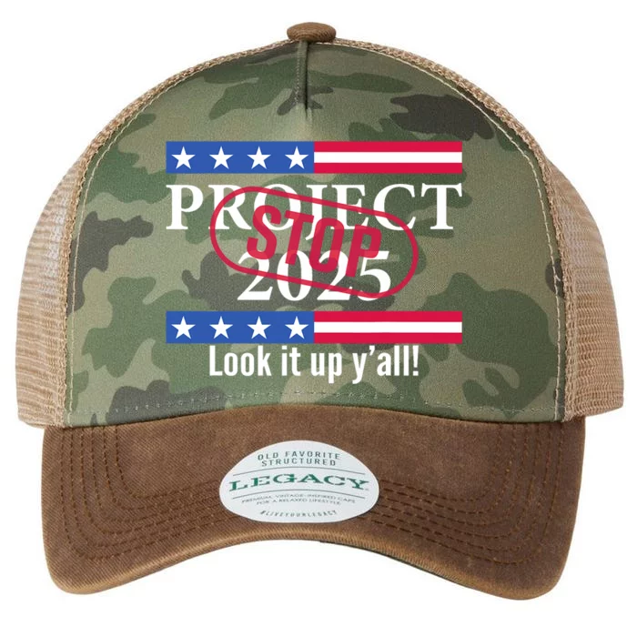 Stop Project 2025 Look It Up Y’All Anti Trump Legacy Tie Dye Trucker Hat