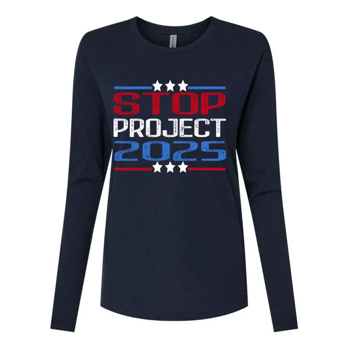 Stop Project 2025 Womens Cotton Relaxed Long Sleeve T-Shirt