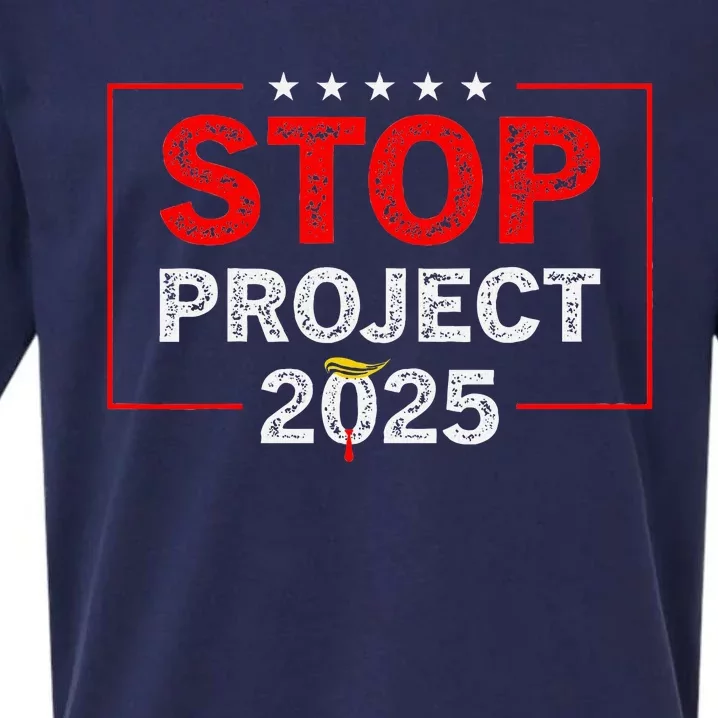 Stop Project 2025 Anti Trump Sueded Cloud Jersey T-Shirt