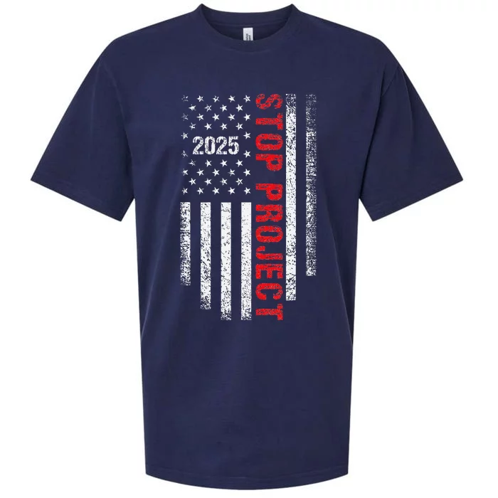 Stop Project 2025 American Flag Election 2024 Sueded Cloud Jersey T-Shirt