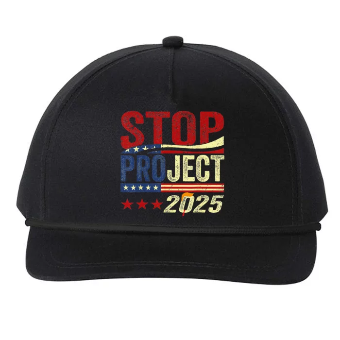 Stop Project 2025 Usa Flag Snapback Five-Panel Rope Hat