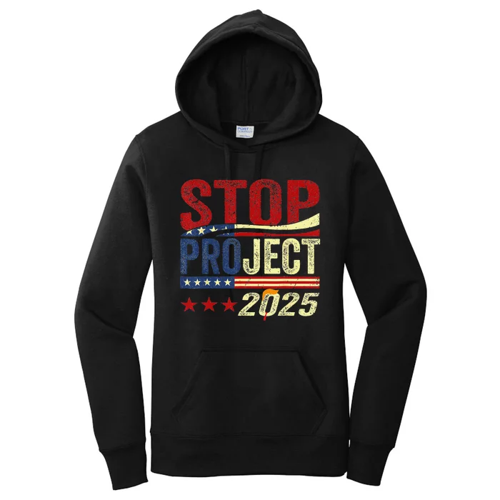 Stop Project 2025 Usa Flag Women's Pullover Hoodie