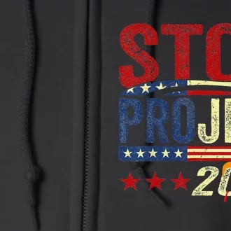 Stop Project 2025 Usa Flag Full Zip Hoodie