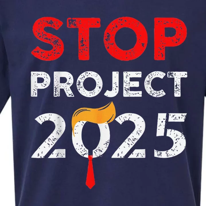 Stop Project 2025 Anti Trump Funny Gift Sueded Cloud Jersey T-Shirt