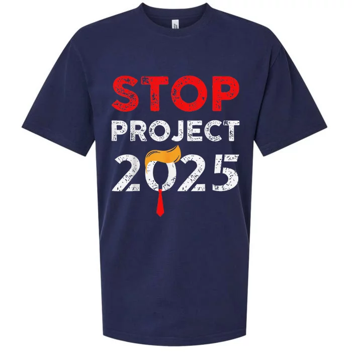 Stop Project 2025 Anti Trump Funny Gift Sueded Cloud Jersey T-Shirt