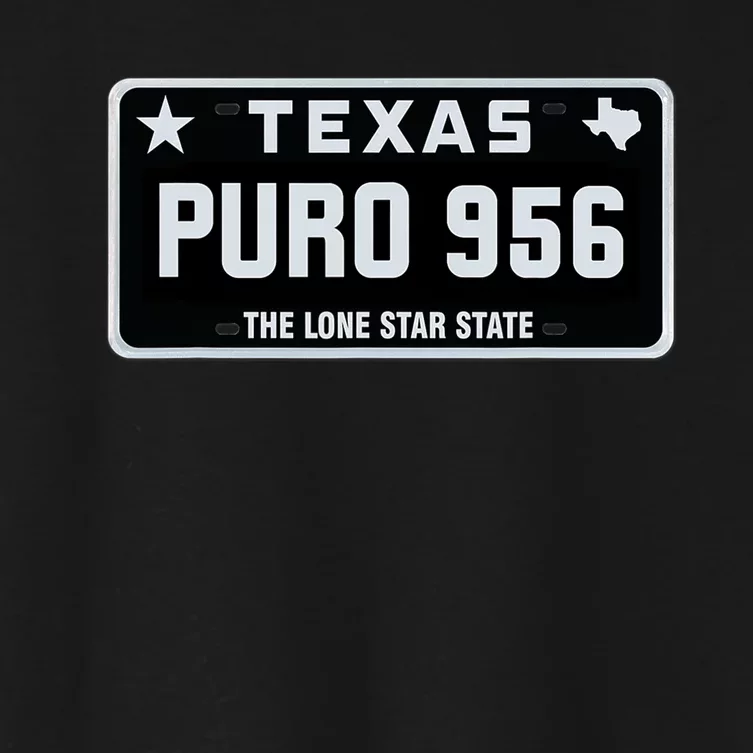 Simple “PURO 956” Texas License Plate Graphic Women's Crop Top Tee