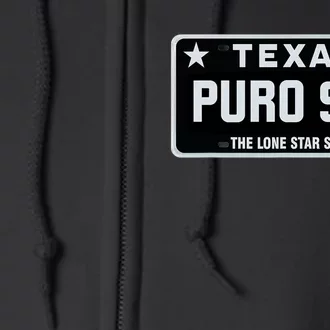 Simple “PURO 956” Texas License Plate Graphic Full Zip Hoodie