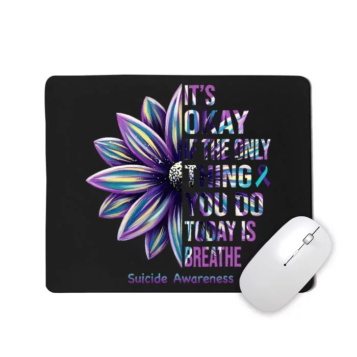 Suicide Prevention Awareness Teal Ribbon And Sunflower Gifts Mousepad