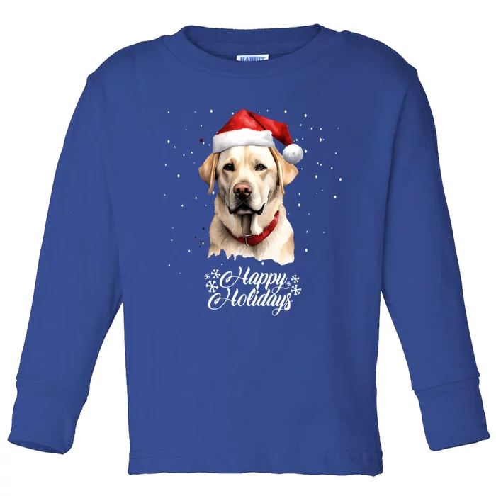 Santa Paws Adorable Merry Christmas Dog With Santa Hat Funny Gift Toddler Long Sleeve Shirt