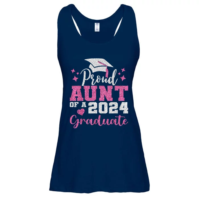 Super Proud Aunt Of 2024 Graduate Awesome Family College Ladies Essential Flowy Tank