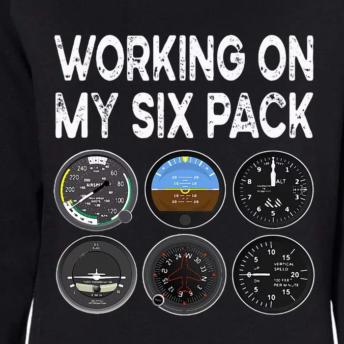 Six Pack Accessorie Pilot Aviation Flying Airplane Womens California Wash Sweatshirt