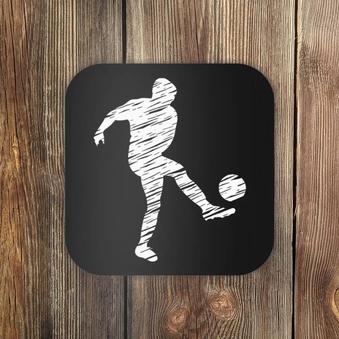 Soccer Player And Soccer Fan Motif Vintage Coaster