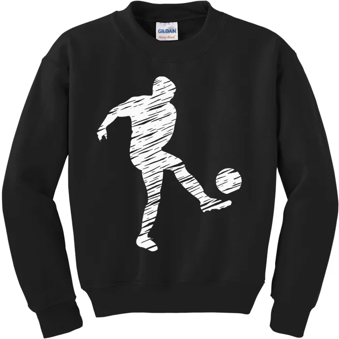 Soccer Player And Soccer Fan Motif Vintage Kids Sweatshirt