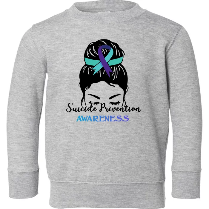 Suicide Prevention Awareness Hair Bun Ribbon Toddler Sweatshirt