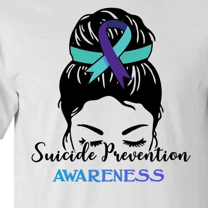 Suicide Prevention Awareness Hair Bun Ribbon Tall T-Shirt