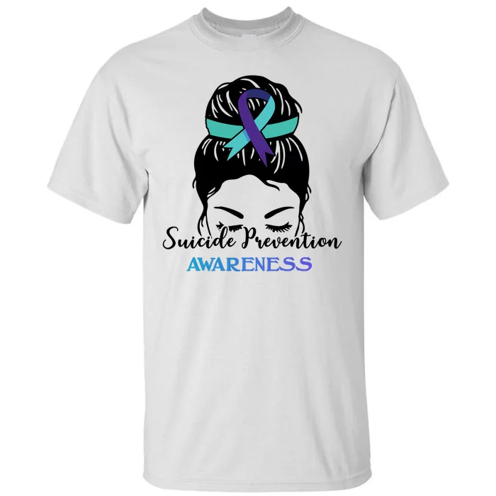 Suicide Prevention Awareness Hair Bun Ribbon Tall T-Shirt