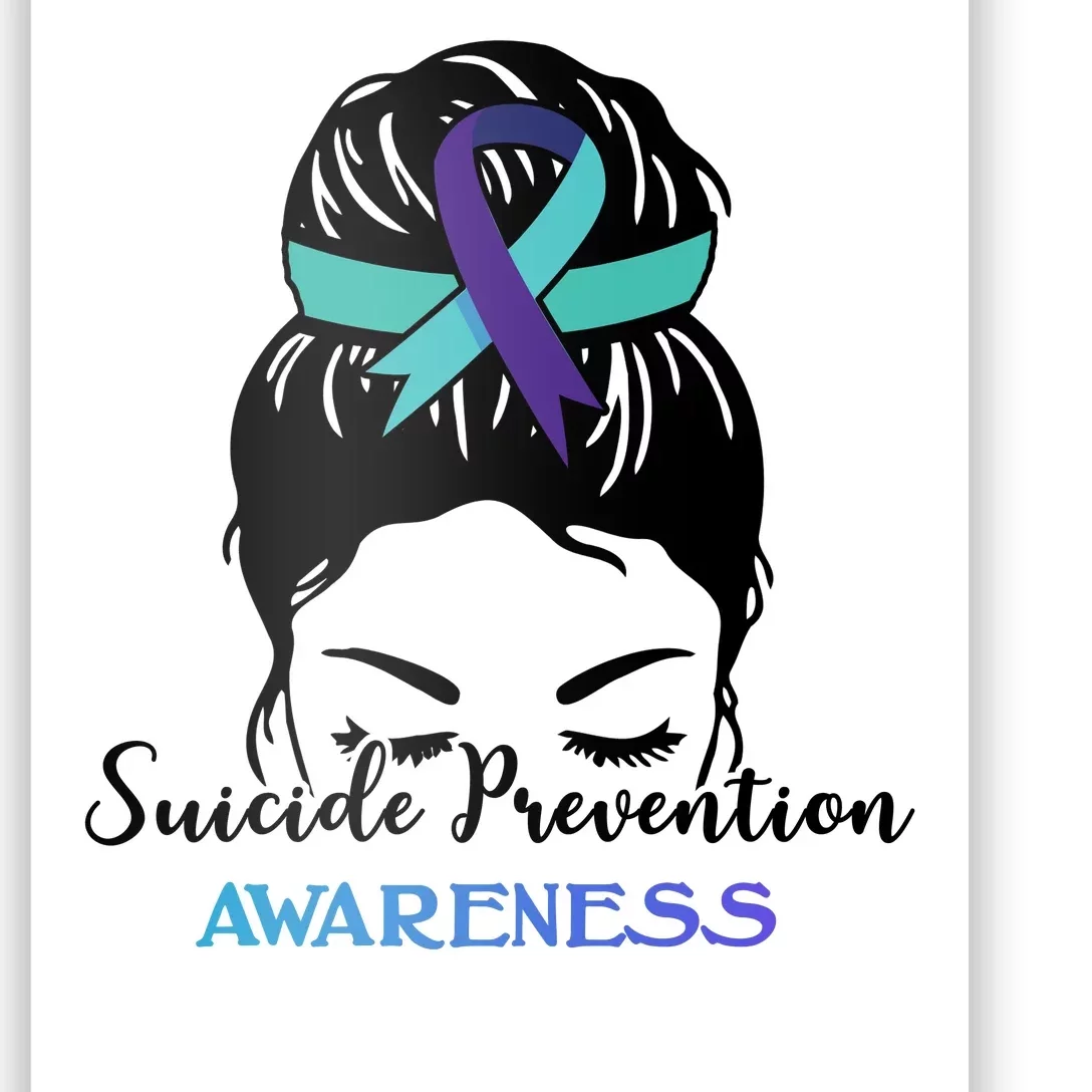 Suicide Prevention Awareness Hair Bun Ribbon Poster