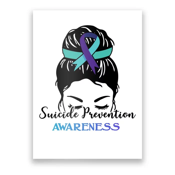 Suicide Prevention Awareness Hair Bun Ribbon Poster