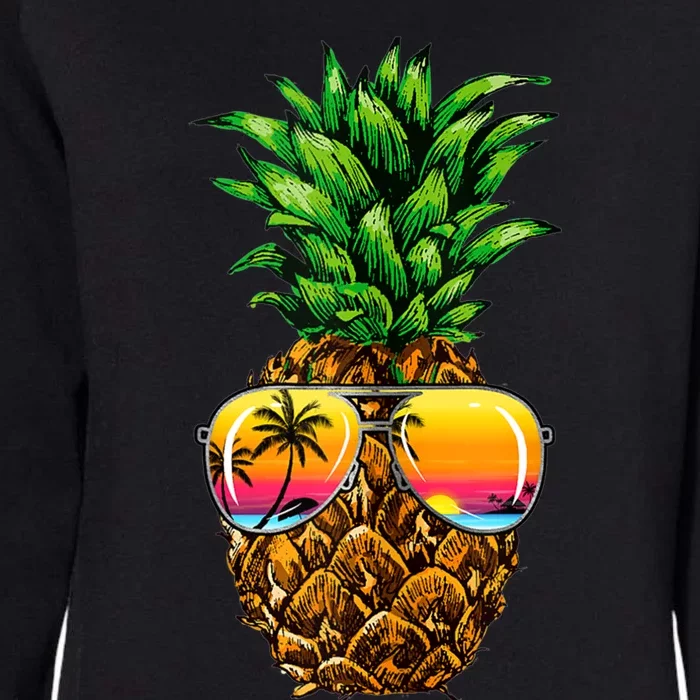 Sunglasses Pineapple Aloha Hawaii Hawaiian Vacation Womens California Wash Sweatshirt