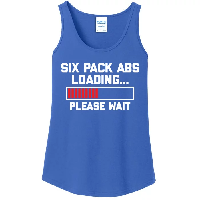 Six Pack Abs Loading (Please Wait) Gift Funny Gym Workout Funny Gift Ladies Essential Tank