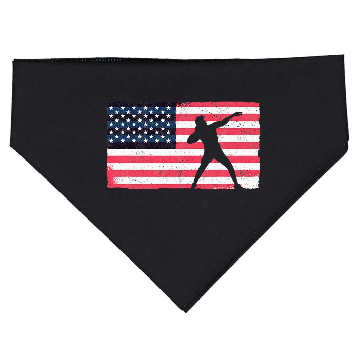 Shot Putter American Flag Usa USA-Made Doggie Bandana