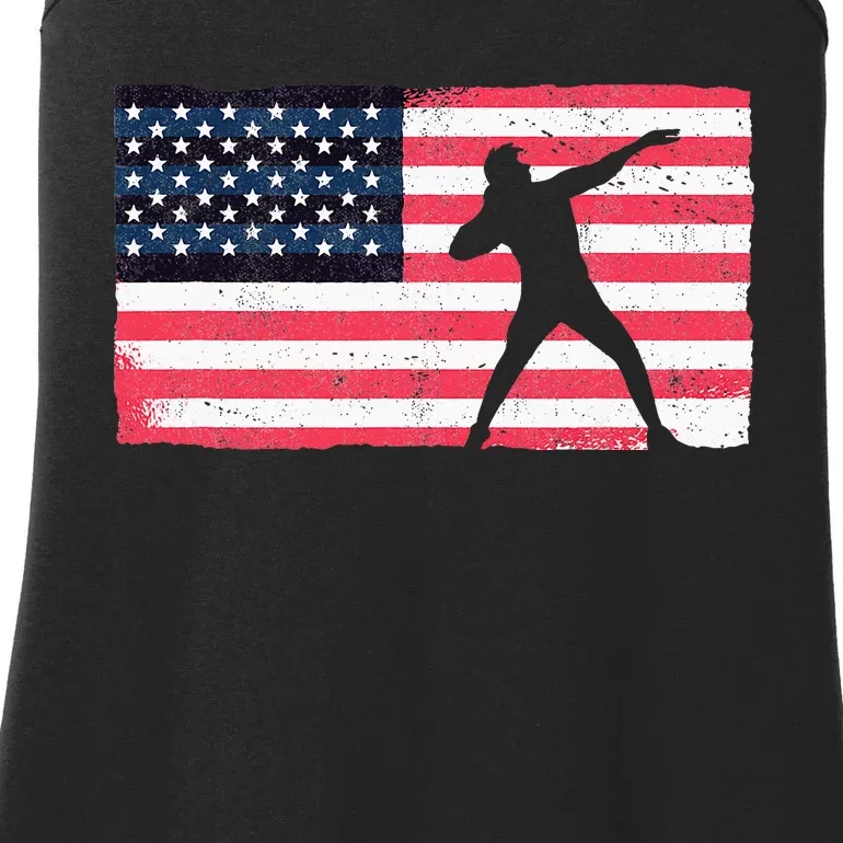 Shot Putter American Flag Usa Ladies Essential Tank