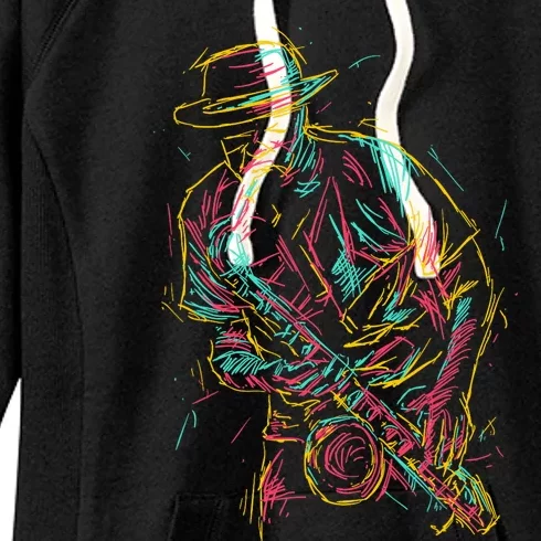 Saxophone Player Abstract Art Women's Fleece Hoodie