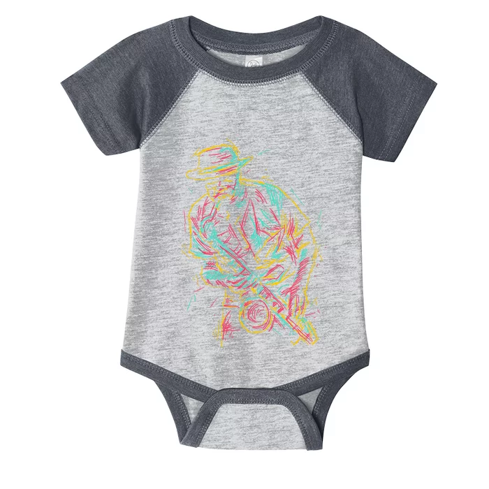 Saxophone Player Abstract Art Infant Baby Jersey Bodysuit