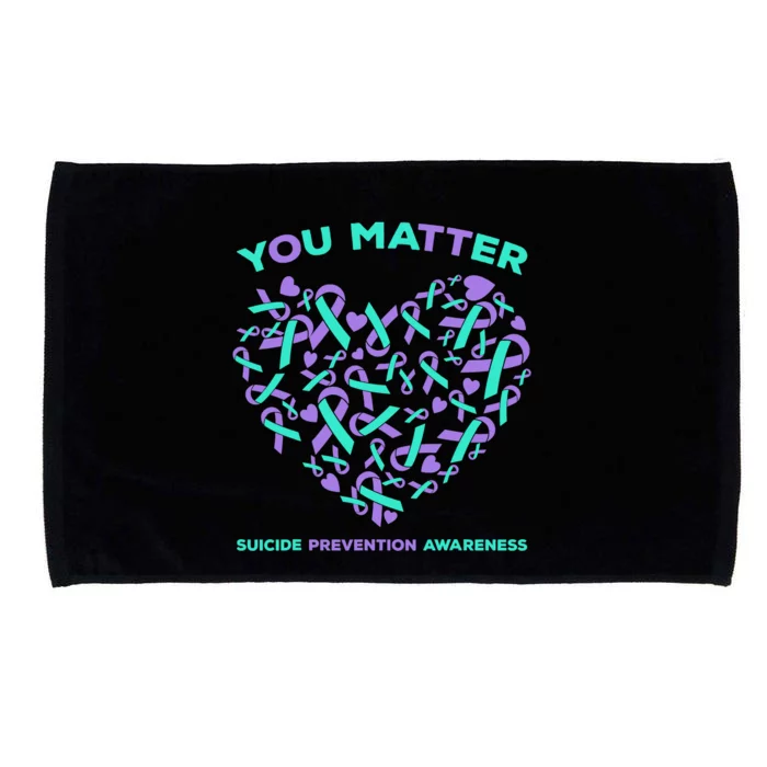 Suicide Prevention Awareness Teal Purple Ribbon You Matter Microfiber Hand Towel