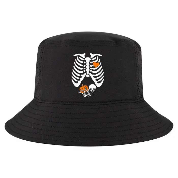 Skeleton Pregnancy Announcement Mom Halloween Cool Comfort Performance Bucket Hat