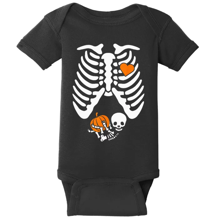 Skeleton Pregnancy Announcement Mom Halloween Baby Bodysuit