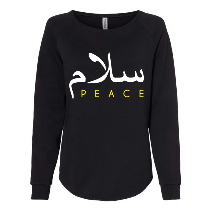 Salam Peace Arabic Calligraphy Womens California Wash Sweatshirt