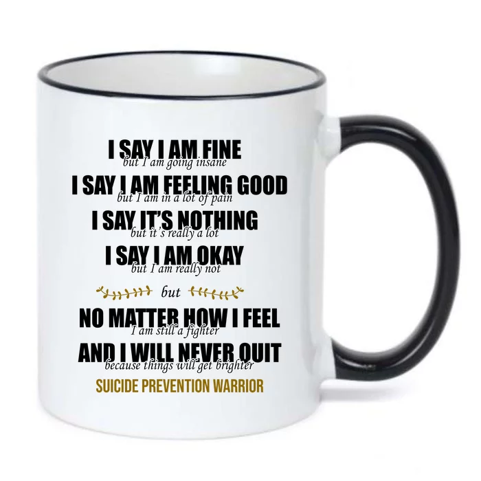 Suicide Prevention Awareness Warrior Quote Black Color Changing Mug