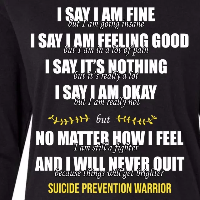 Suicide Prevention Awareness Warrior Quote Womens Cotton Relaxed Long Sleeve T-Shirt