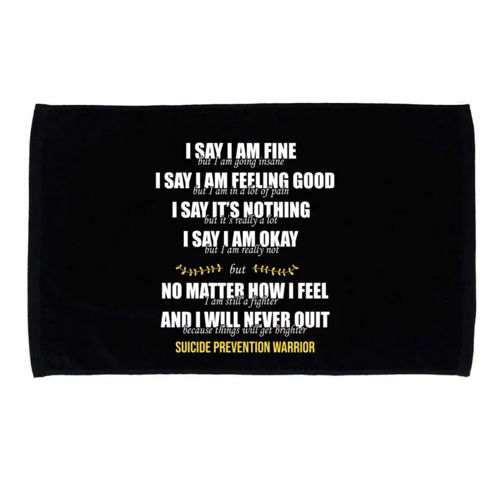 Suicide Prevention Awareness Warrior Quote Microfiber Hand Towel