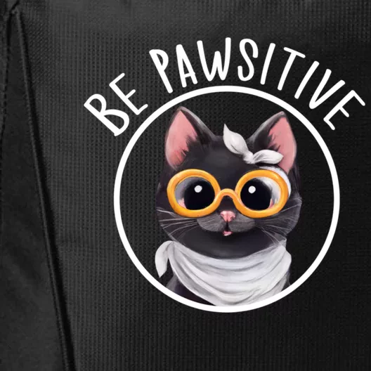 Stay Pawsitive And Cat Pawsitive For Nerdy Cat Gift City Backpack