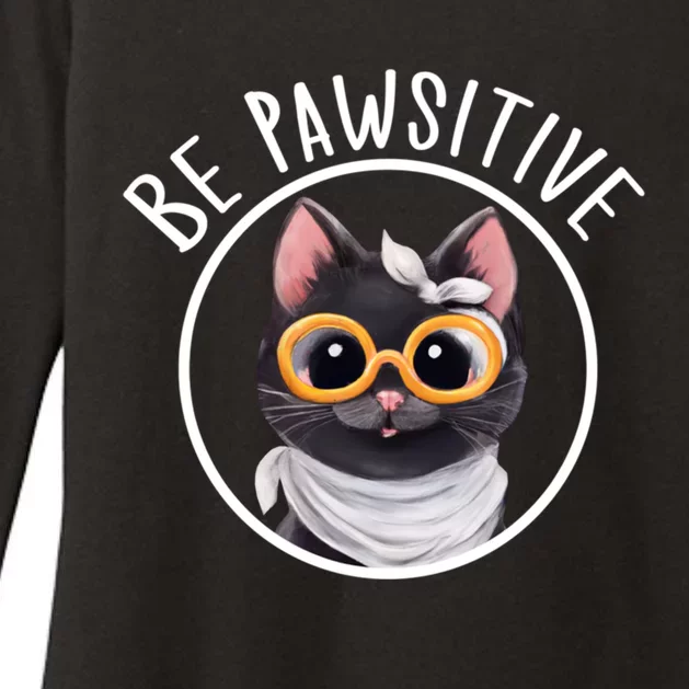 Stay Pawsitive And Cat Pawsitive For Nerdy Cat Gift Womens CVC Long Sleeve Shirt