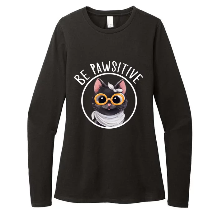 Stay Pawsitive And Cat Pawsitive For Nerdy Cat Gift Womens CVC Long Sleeve Shirt