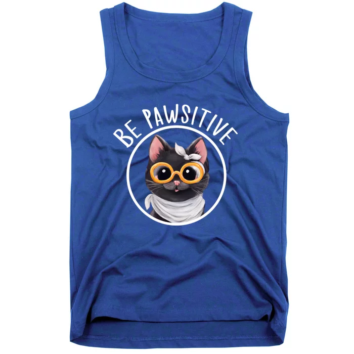 Stay Pawsitive And Cat Pawsitive For Nerdy Cat Gift Tank Top