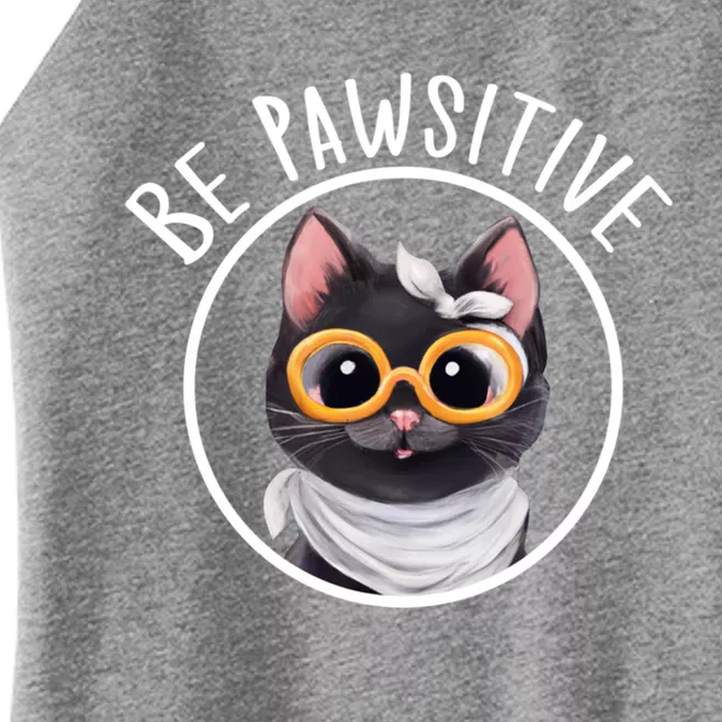 Stay Pawsitive And Cat Pawsitive For Nerdy Cat Gift Women’s Perfect Tri Rocker Tank