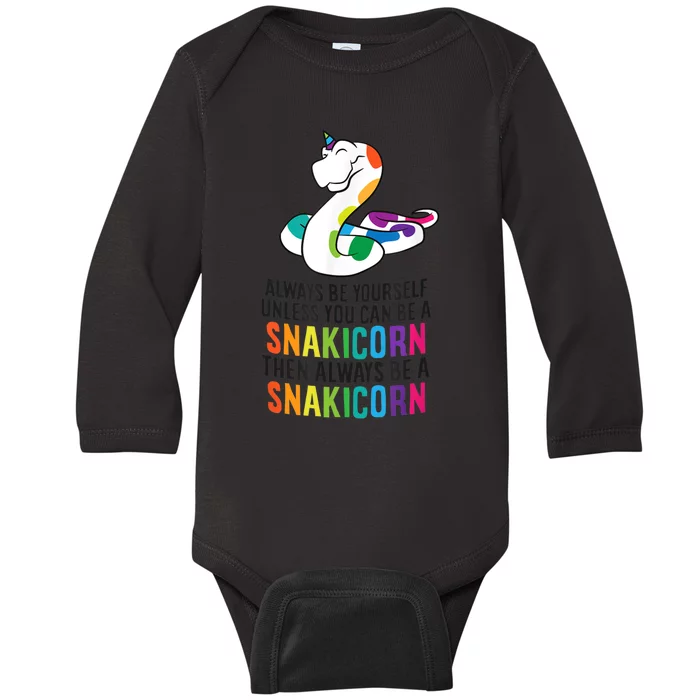 Snake Pet Always Be A Snakicorn Birthday Unicorn Snake Baby Long Sleeve Bodysuit