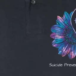 Suicide Prevention Awareness Sunflower Teal & Purple Ribbon Softstyle Adult Sport Polo