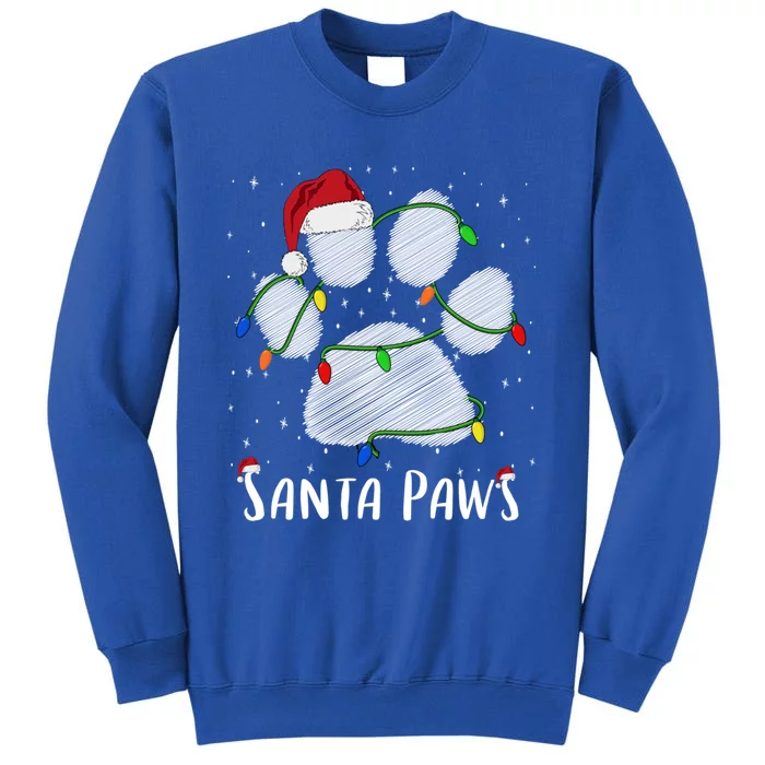 Santa Paw And Claw Santa Cat Christmas Tree Lights Cat Lover Gift Sweatshirt