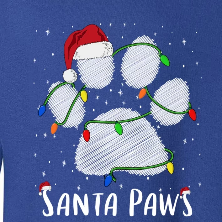 Santa Paw And Claw Santa Cat Christmas Tree Lights Cat Lover Gift Toddler Sweatshirt